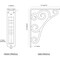 Ekena Millwork Tristan Wrought Iron Bracket, (Triple center brace), Antiqued Copper 2"W x 7 1/2"D x 10"H BKTM02X07X10TTNACO - alternate 7